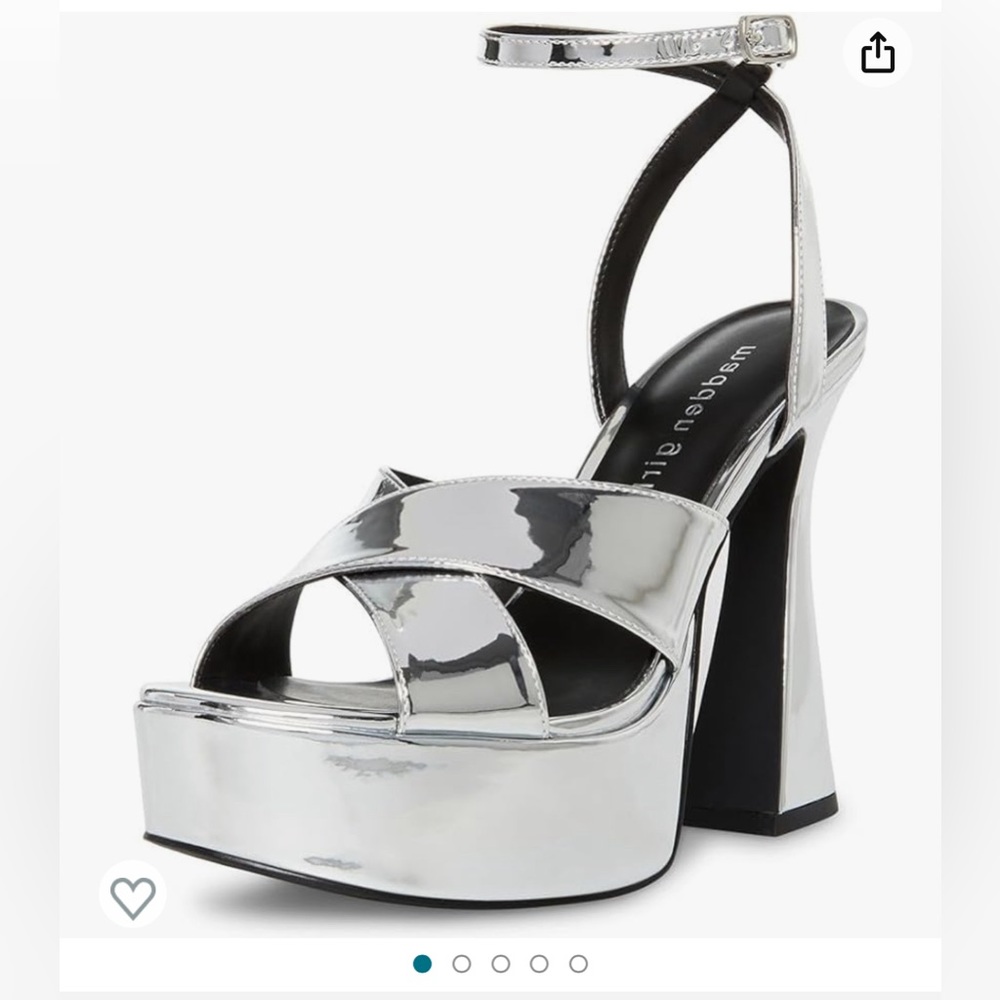 Madden Girl Silver Heels- New, Never Worn